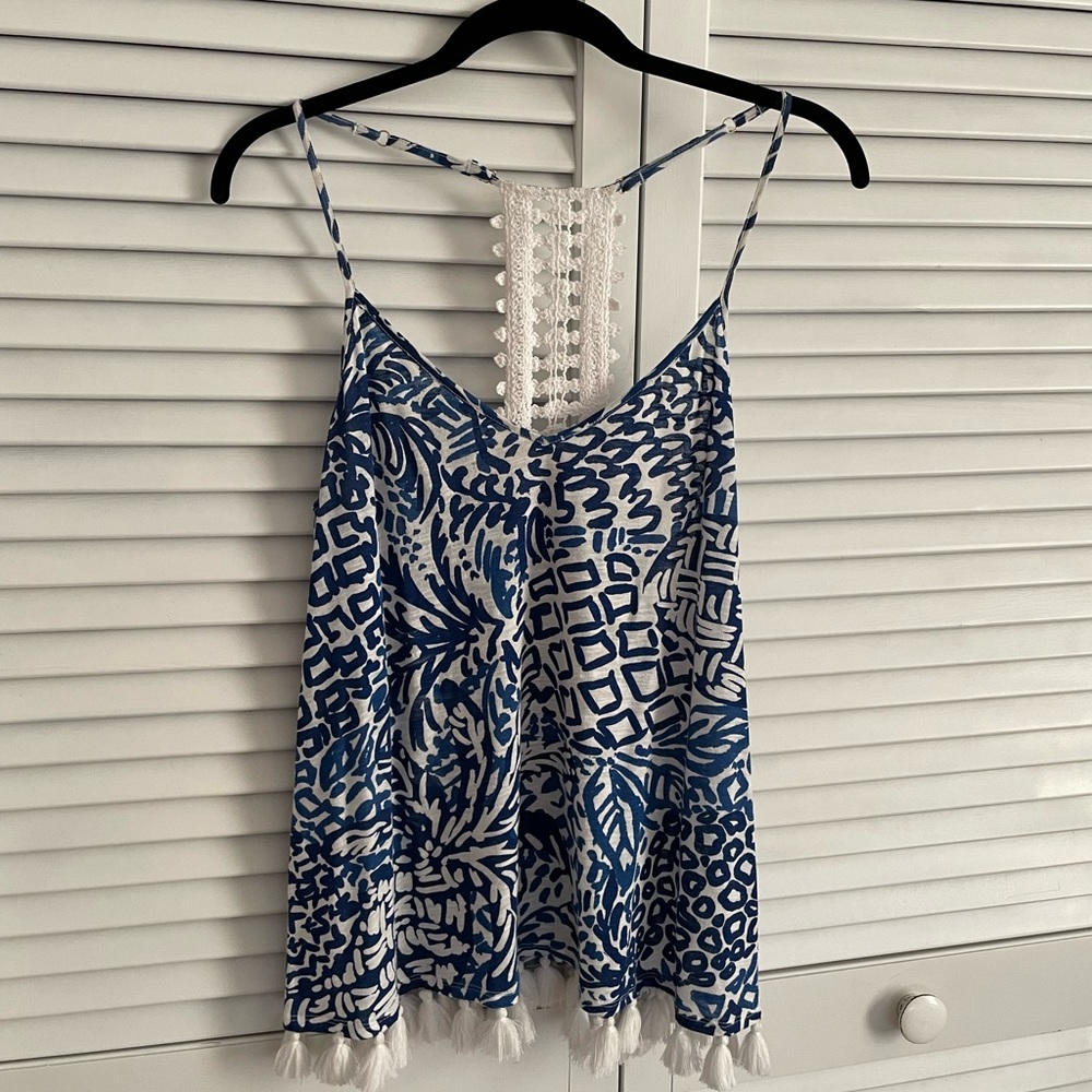 Lilly Pulitzer Pineapple Spaghetti Strap Tank Top